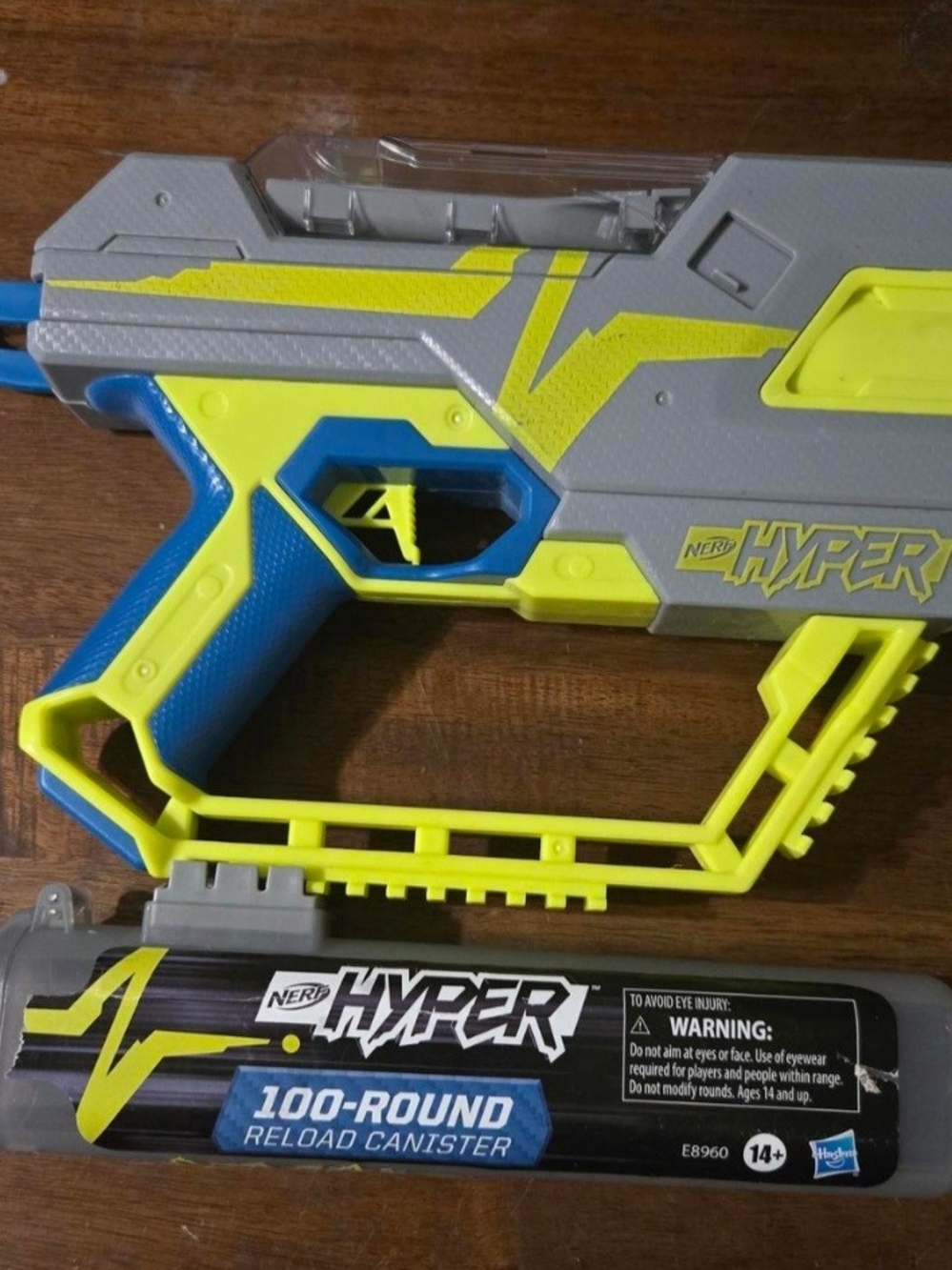 Nerf Hyper Blaster in Gray, Neon Yellow & Blue